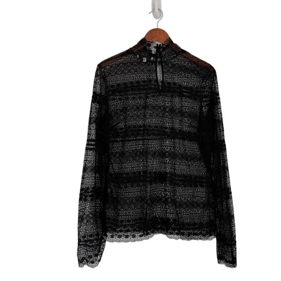Dorothee Schumacher Sleek Sophistication Black Pointelle Turtleneck Top Size 6 - Picture 1 of 9